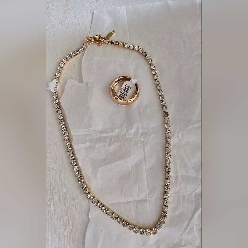 Elegant Gold Plated Tennis Choker 12 -14"